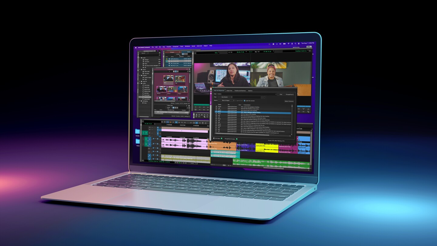 Avid: Phrasefind AI laptop